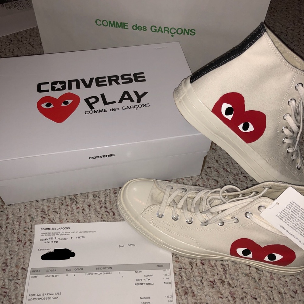 COMME DES GARÇON CONVERSE SIZE 11